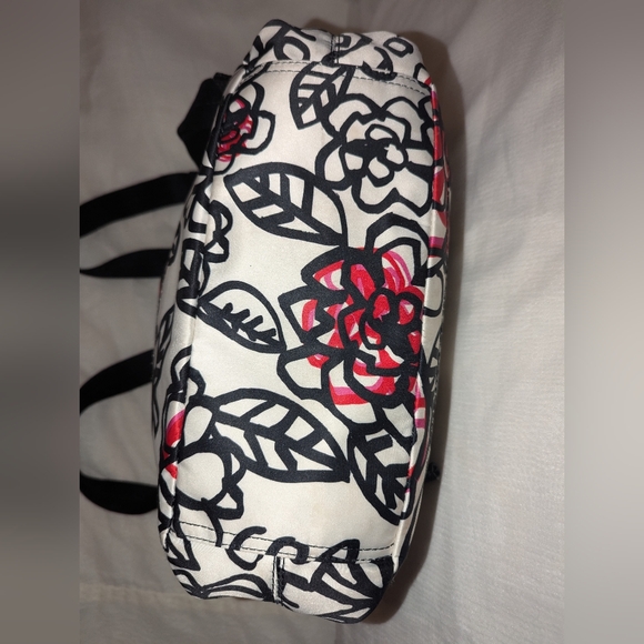Coach Poppy Daisy Floral Graffiti Nylon Backpack Top Handle Black White Pink EUC - Picture 9 of 16